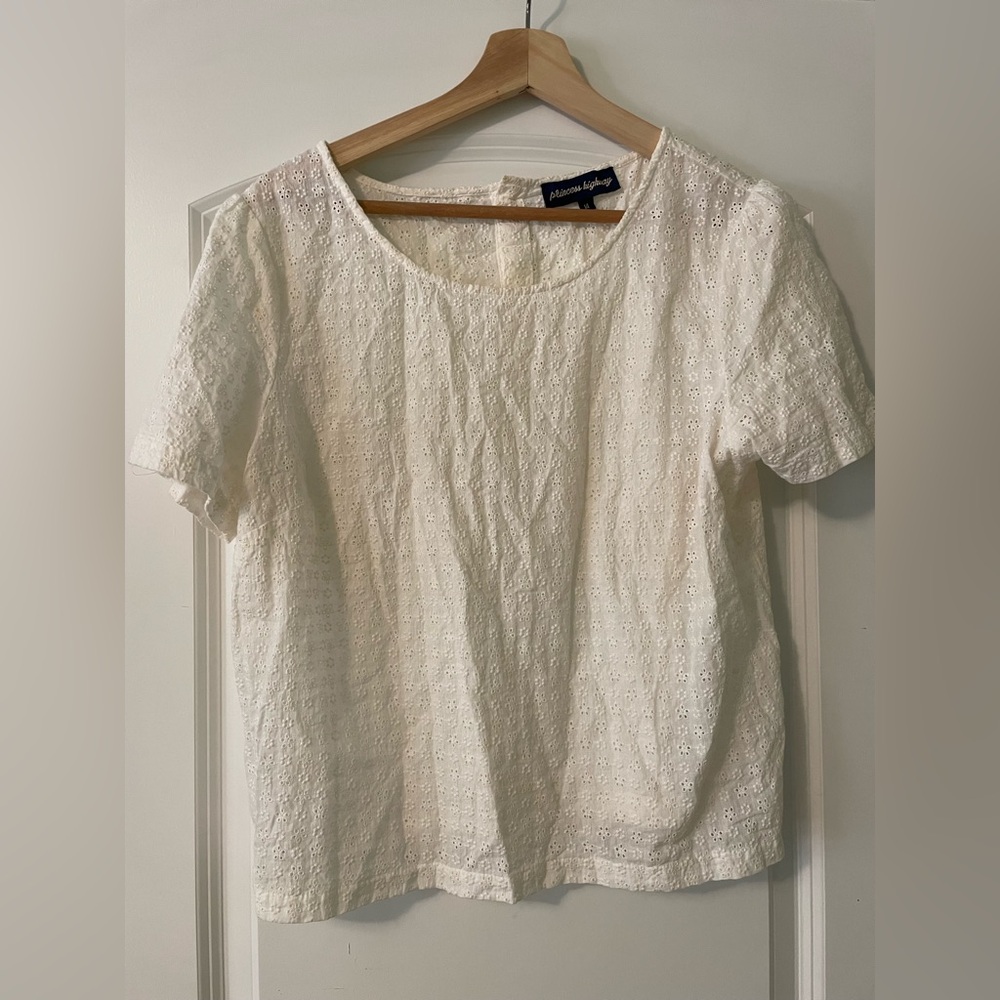 Princess Highway White Eyelet Top Size AU14/US10